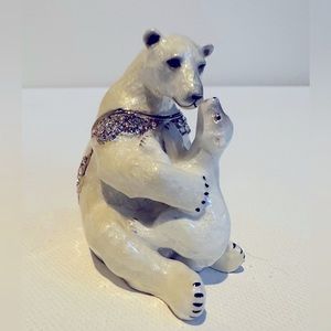 Polar Bear Mama and Baby Keepsake Box by Kubla NEW